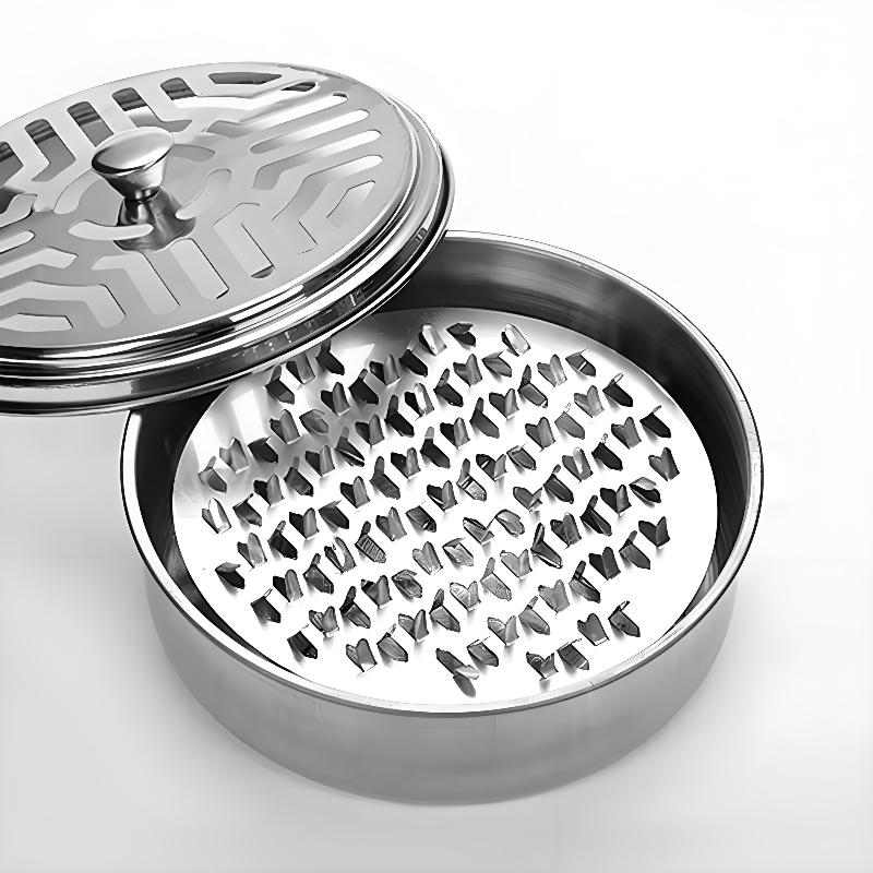 

Mosquito Coils Holder Stainless Steel Mosquito Coil Box With Cover Round Mosquito Coil Tray Easy To Clean Anti-Mosquito Supplies A
