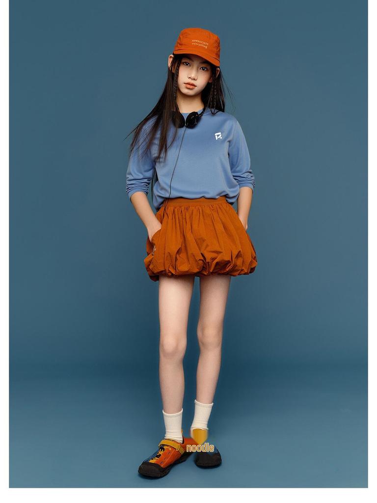 Tao Town Girls' Long-Sleeve Fashionable Loose Top - Versatile Spring/Autumn 2025
