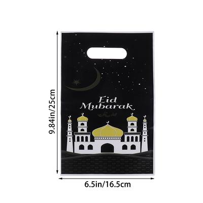 10 Stück 2025 Eid Mubarak Handtasche Süßigkeiten Keks Snack Geschenktüten Verpackungsbeutel Für Zuhause Ramadan Muslimische Islamische Party Deko Zubehör