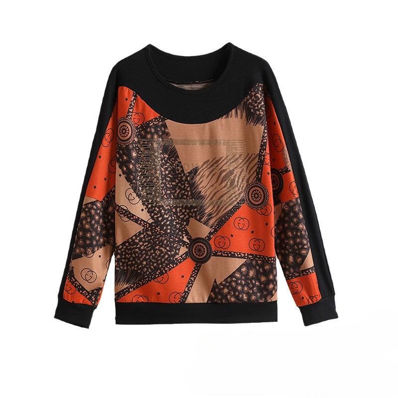 Women's Plus Size Long-Sleeve Fashionable Belly Cover Shirt - Spring/Autumn Wear