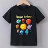 Teenage Solar System Colorful Printed T-shirt Boys Girls Summer Casual Fashion Round Neck Short Sleeve Tops Children Clothing