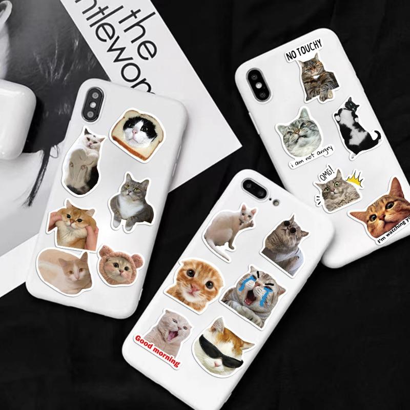 50PCS Funny Cat Sticker Creative Diy Laptop Case Water Bottle Sticker