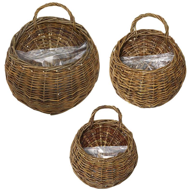 Handmade Willow Woven Wall Hanging Flower Basket Pot