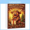 Highland Cattle Holiday Advent Calendar Acrylic Christmas Decor For Party And Gift Giving