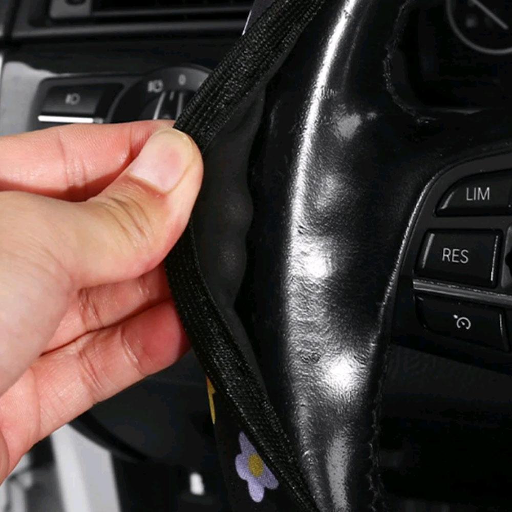 1 Stück Neue kleine Blume Styling Elastisch ohne Innenring Universalzweck Auto Lenkradbezug Atmungsaktiver und saugfähiger Bezug