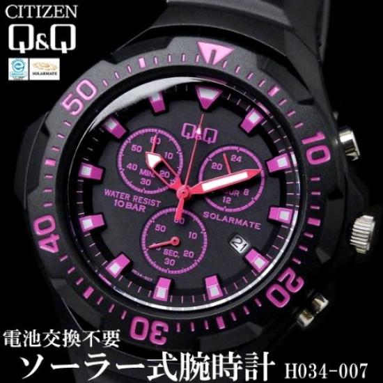 Citizen Watch Solar Chronograph Watch Pink [Citizen] Q&Q H034-007 Men's []