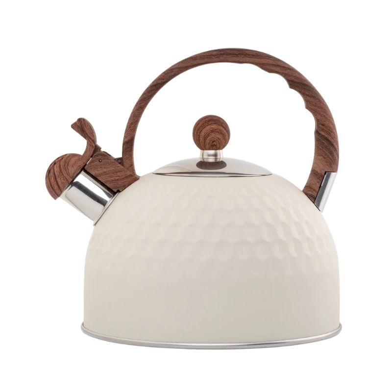 Fløytende tekjele 2,5L Rustfritt stål Stor kapasitet Tekjeler Anti-varmt håndtak Gass Elektrisk Anvendelig Kjøkken Servise