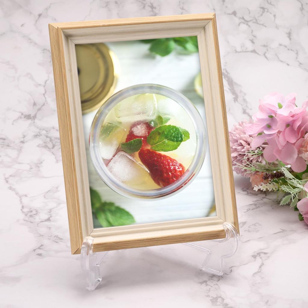 uxcell Plastic Folding Easel Plate Holder Display Stand for Decorative Plates, Picture Frames, Home Decor, 240mm, Clear, 12 Pieces