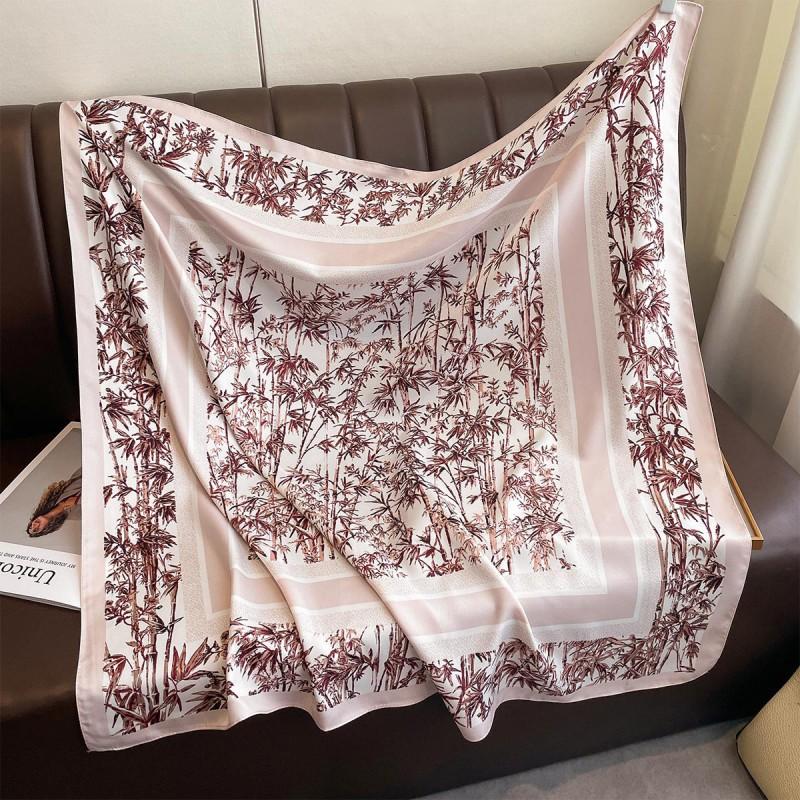 Lightweight 90x90cm Square Scarf Women Navy Style Sun Protection Silk-Like Feel Wear Chic Versatile Accessory