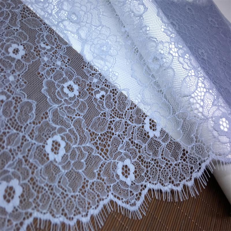 1.5m x 24cm French Chantilly Lace, Non-stretch Eyelash Lace Fabric for Sewing, Bra, Underwear, Lingerie, Dress, Garment, Crafting