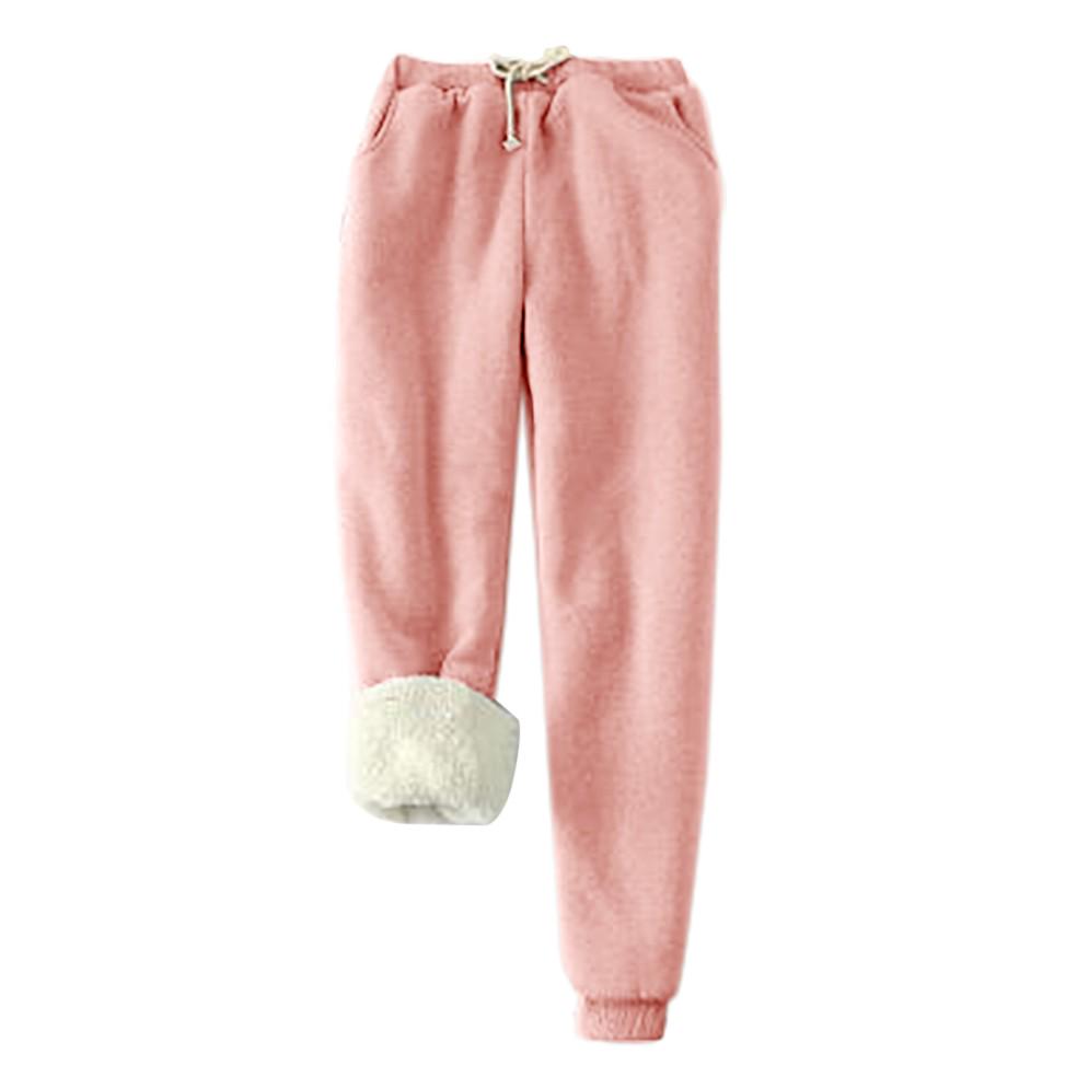 Women's New Winter Solid Color Fleece Large Size Wei Pants Casual Harun Leggings