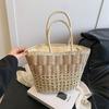 New Fashion Trend Woven Vegetable Basket Portable Shoulder Beach Bag Large Capacity