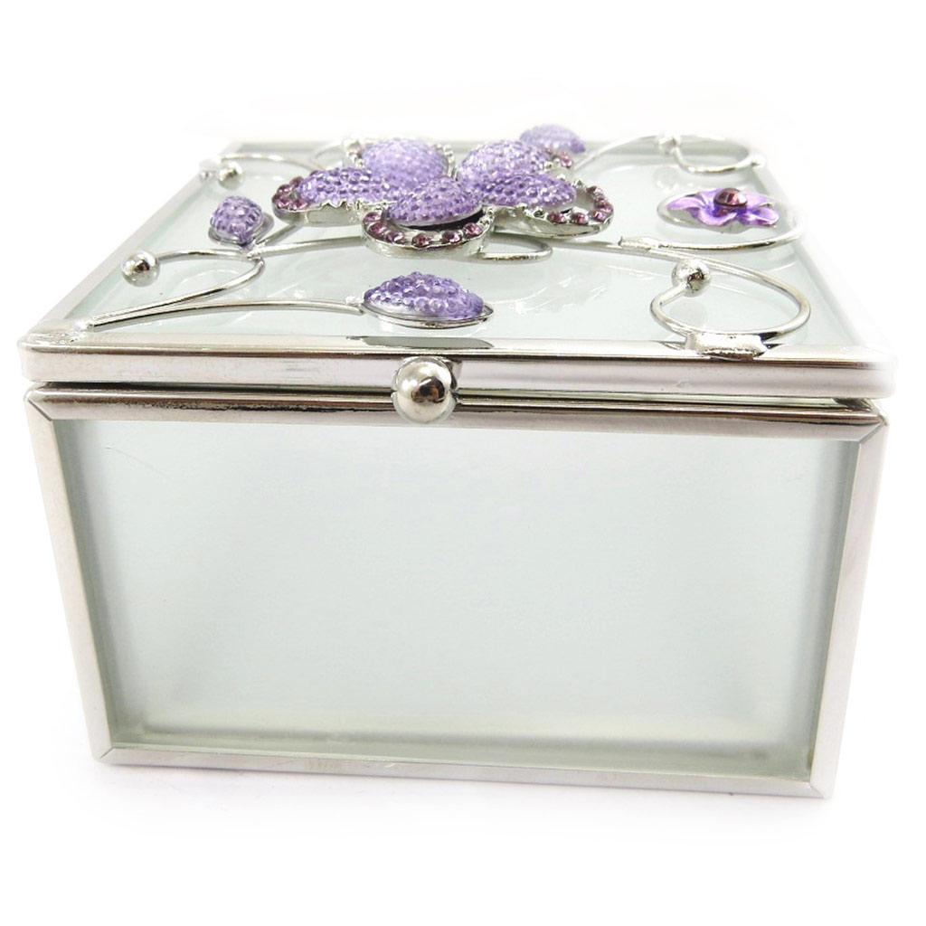 Les Trésors De Lily [L6490] - Purple 'Belle De Soie' Jewelry Box - 8x8x5 Cm