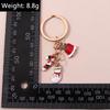 Cute Enamel Christmas Snowman Keychain Candy Cane  Bells Keyring Women Girls Handbag Pendants DIY X'mas  Jewelry Gifts
