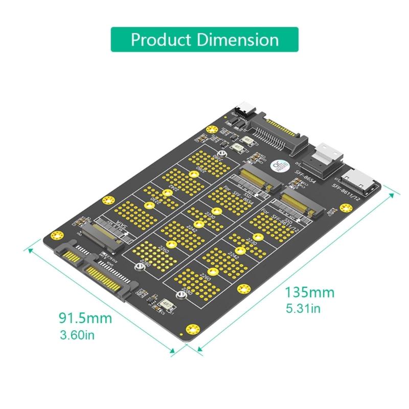 Soid Disks Converter for M.2 NVMe To SFF 8611 SFF 8654 Connection Multiple Interfaces Efficient