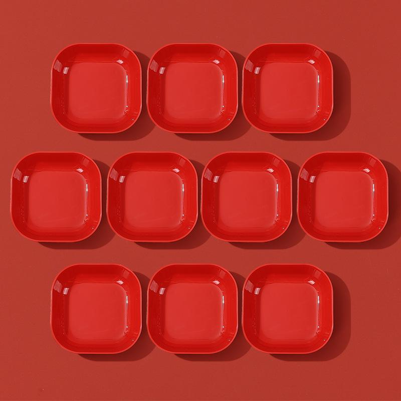 Wedding Red Dried Fruit Plate, Household Living Room Coffee Table Fruit Plate, New House Housewarming New Year'S Candy Plate