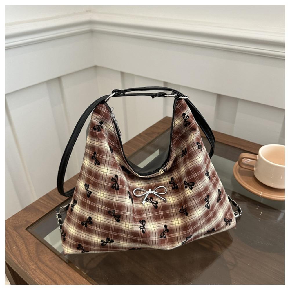 

Zipper Closure Women s Backpack Cute Bow Tote Handbag Fashion Shoulder Bag Women коричневий