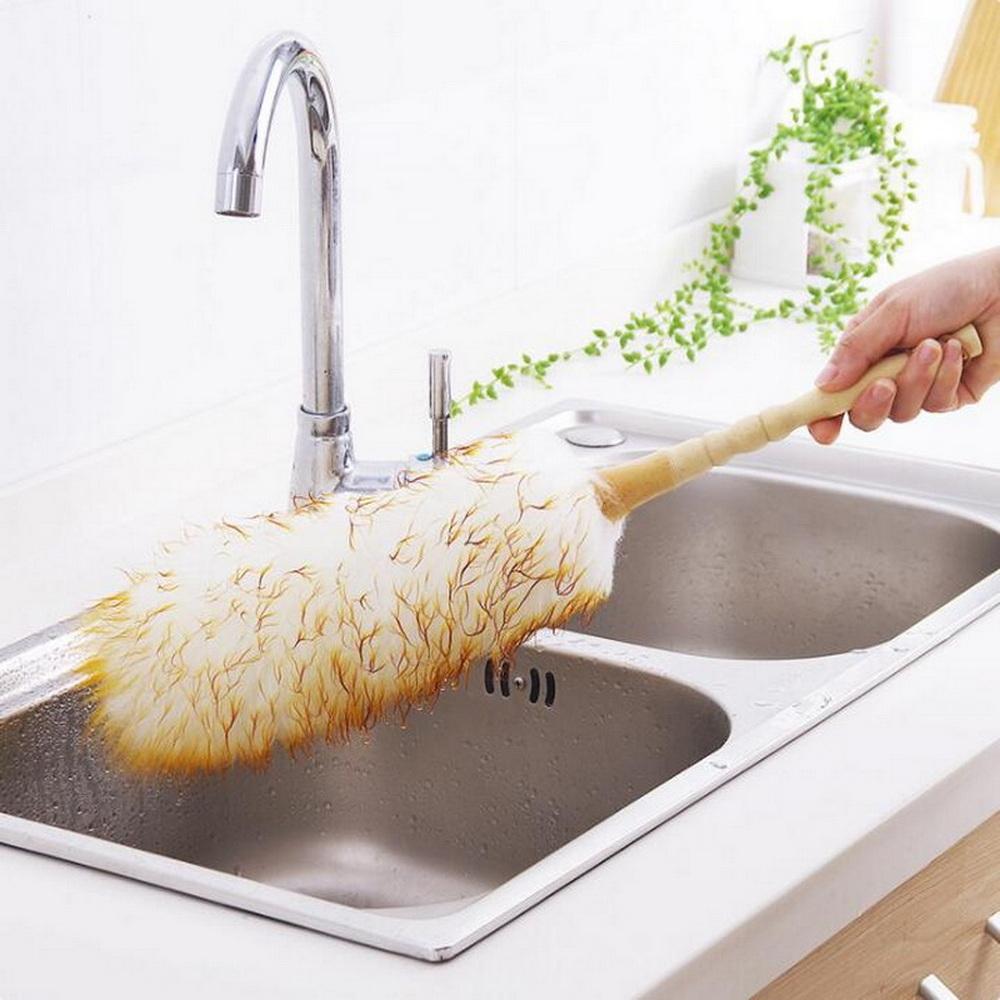 Household Lint-free Feather Duster Furniture Dusting Cleaning Duster Car Static-free Wool Duster