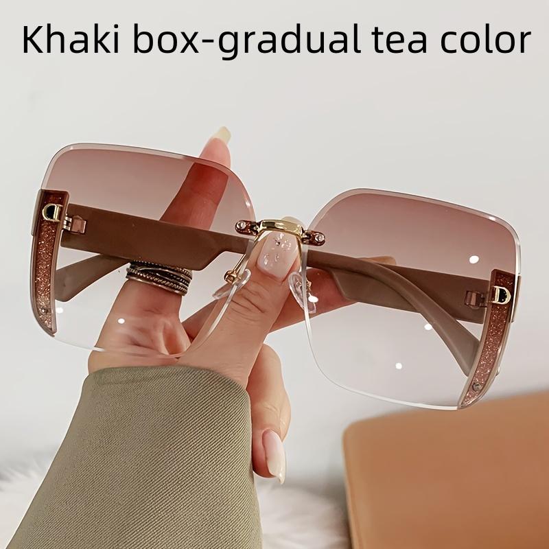 New INS style square frame sunglasses for women with anti UV gradient lens trendy fashion accessory