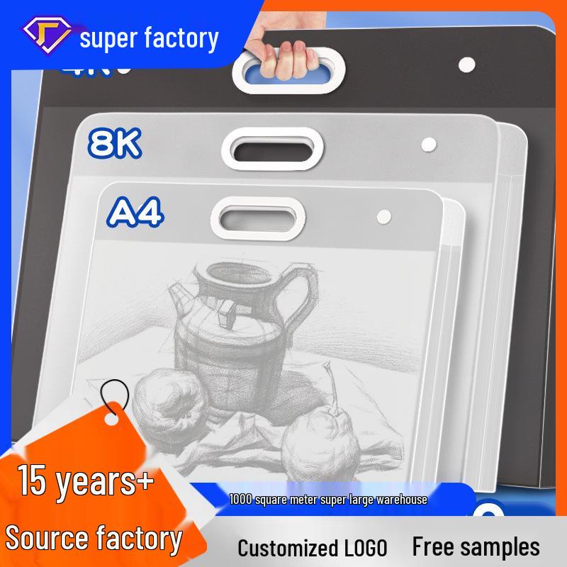 

4K Art Storage Portfolio: Album, Bag, Clip for Drafts, 8K Sketchbook & A3 Folder A4/16K Handheld Art Bag белый