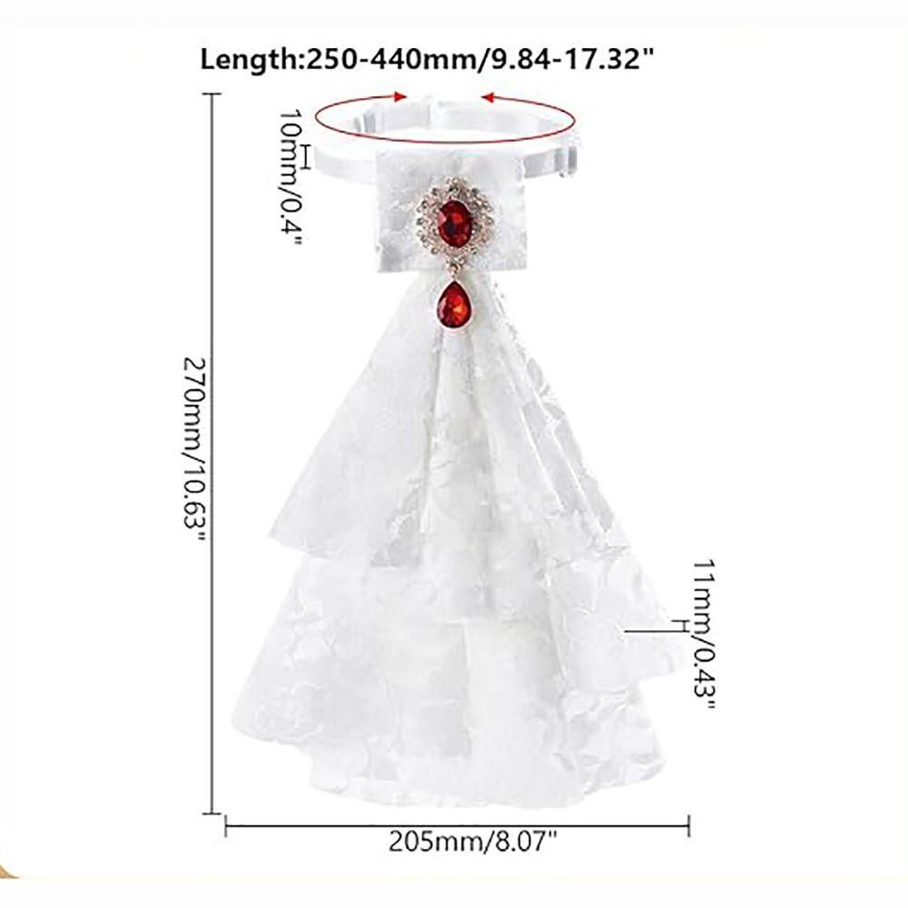 Women Accessories Vintage Style Lace Jabot Collar Detachable Ruffled Jabot Necktie Renaissance Collar Fancy Dress Parties