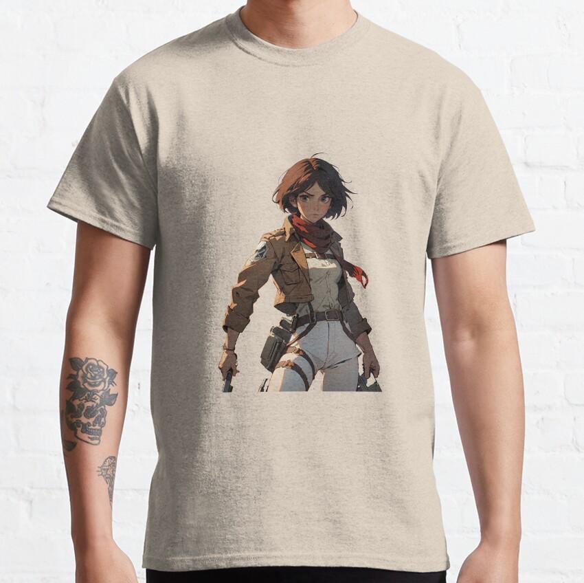Shingeki No Kyojin Mikasa Żołnierz Ackerman Attack On Titan Shingeki Mang Krótki Rękaw AOT Koszulka Anime dla mężczyzn Bawełna 6XL Góra