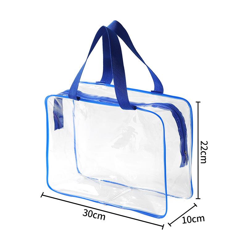 Waterproof Transparent PVC Makeup Bag with Custom Pattern and Large Capacity