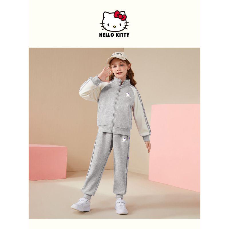 Hellokitty Girls' Sports Suit 2025 New Sports Casual Autumn Outfit for Older Children, Two-Piece Trendy Set for Autumn