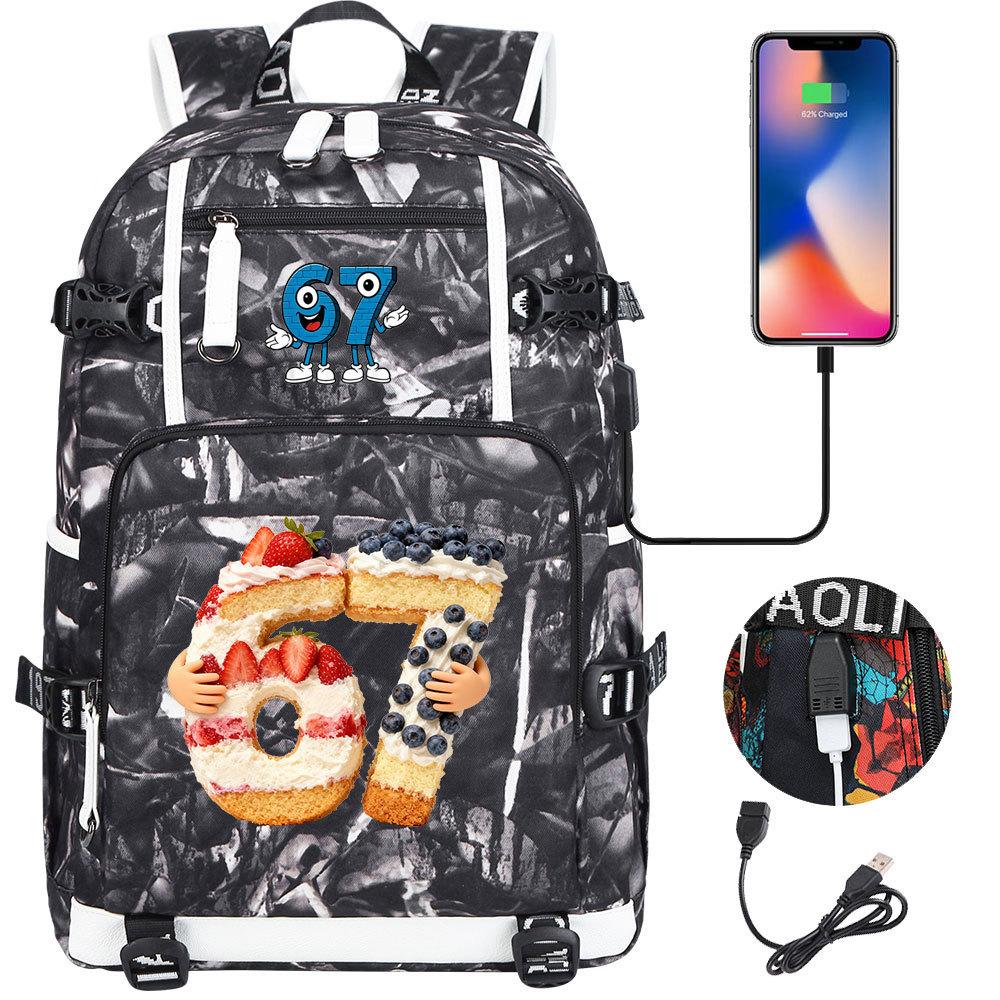 USB Charging Backpack for Teen Students Travel Laptop Daypack 67 Gourmet Style Lightweight Water-Resistant Large Capacity