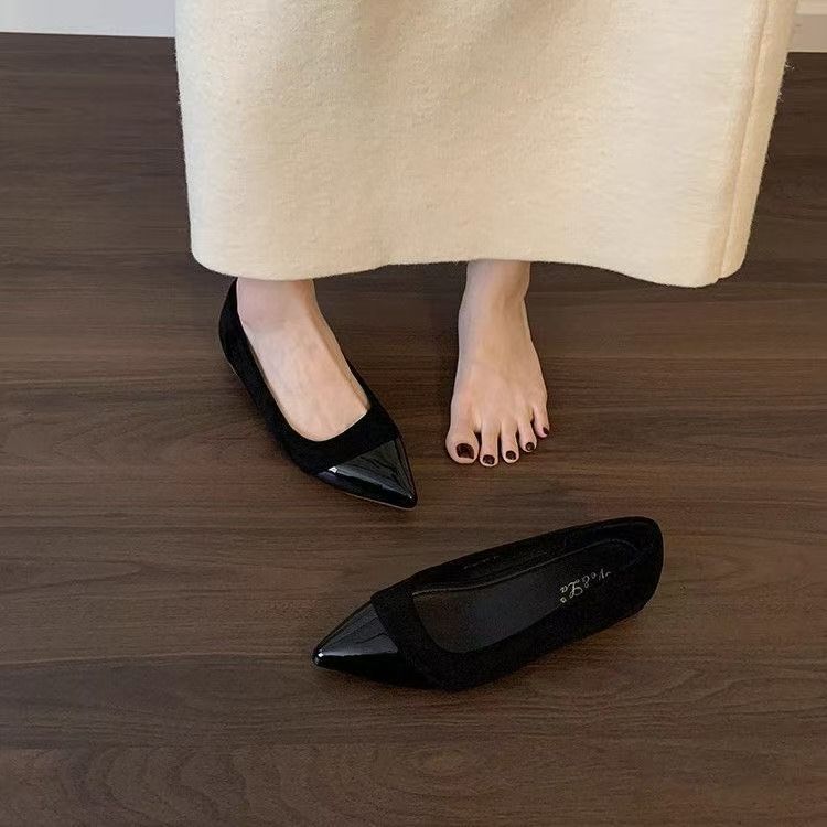 With Skirt Single Shoes French Xiaoxiang Temperament Pointed Shoes 2025 Summer New Foreign Style Gentle Flat Fairy Shoes