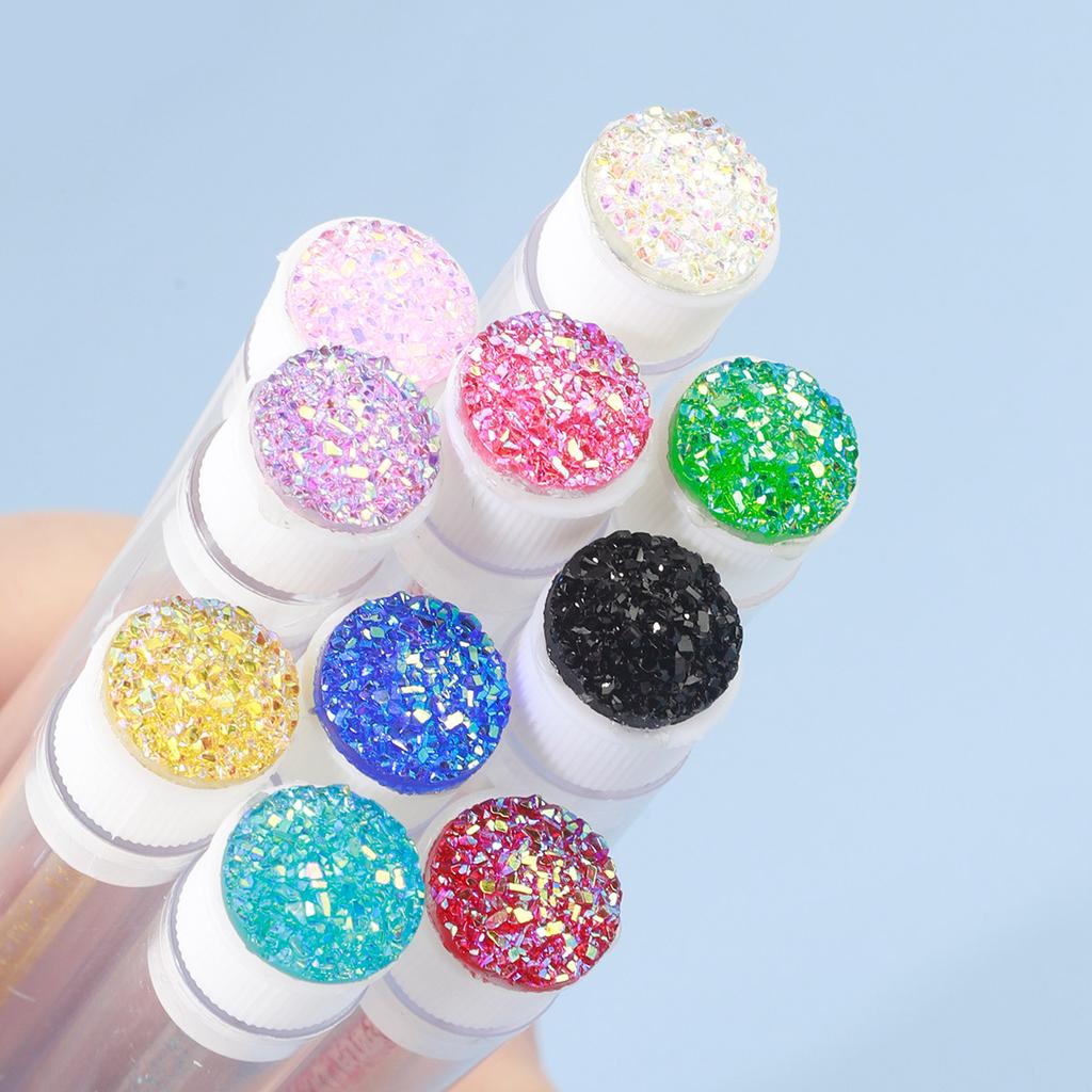 10pcs Eyelash Brush With Dust-proof Tube Container Reusable Crystal Disposable Lash Mascara Wand Makeup Applicator For Eyelash