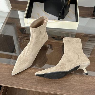 Fashion 2025 Winter New Brand Women Short Boots Fashion Pointed Toe Ladies Elegant Ankle Boots Thin High Heel Dress Pumps Shoes