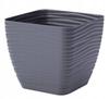 Anthracite Plastic Flowerpot with Saucer, 127x118cm Square