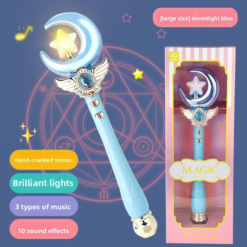 Baguette Magique Étoile de Fée Princesse Lune Avec Lumière et Son Pour la Salle de Jeux des Filles