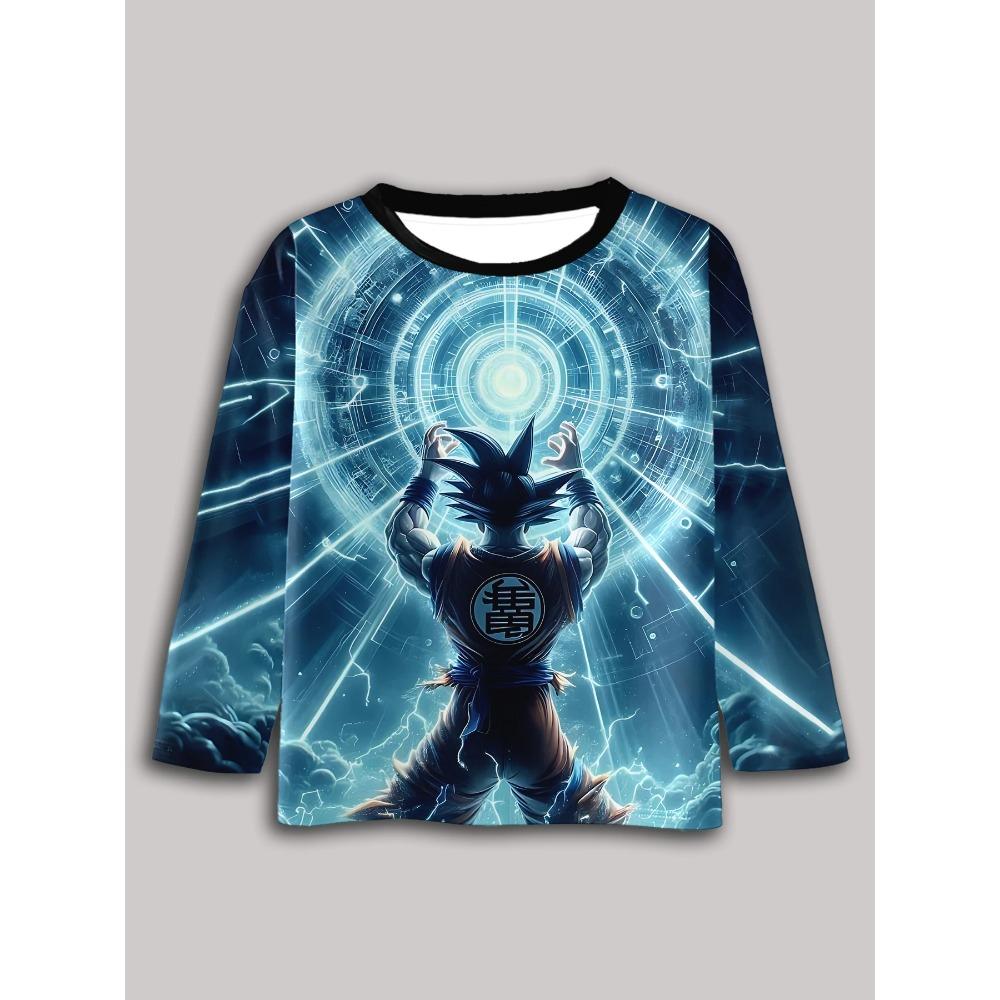 

Children s Dragon Ball Series 3D Digital Printed Boys Fun and Fashionable Round Neck Long Sleeve T-shirt 170