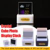 Кришталевий куб для фотографій Голографічний настільний міні-розумний WIFI метеостанція Годинник з GIF-анімацією Альбом для настільного декору