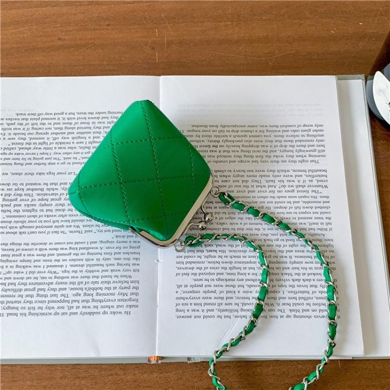 Lipstick Clip Mini Bag, Metal Buckle Chain Bag, Women's Niche High-end Messenger Diamond Bag