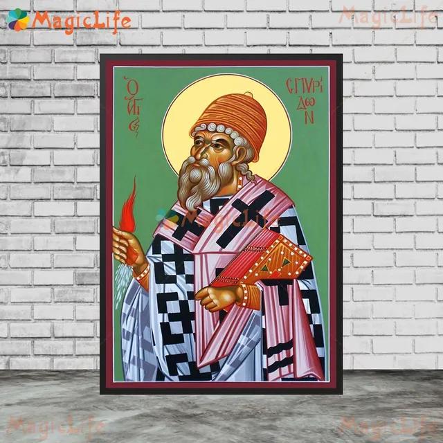 

Vintage Byzantine Saint Arsenius Wall Art Canvas for Living Room Decor Unframed Nordic Style Poster 21cm×30cm NoFrame