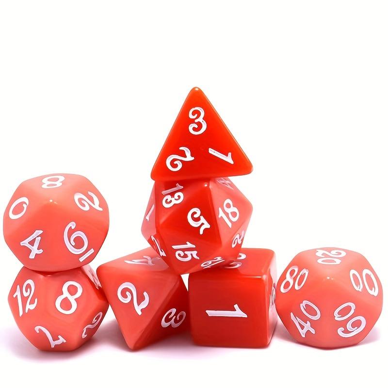 Deck of Playing Cards and 7 Dice Set, Plastic Waterproof Wearable Playing Cards, Red and Pink Multi-Sided Digital Dice, Table Game Entertainment Set