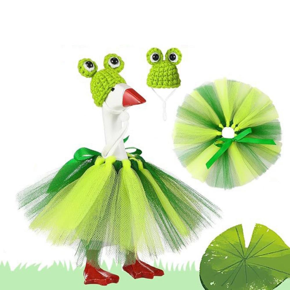 

Костюм Гуся для Веранды, Связанный Крючком Вручную, Регулируемый Плащ-Тыква для Питомца, Хэллоуинское Украшение Гуся для Двора Патио зелёный