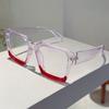 Vintage Square Glasses Women Fashion Oversized Blue Light Blocking Optical Frames Trendy Patchwork Rim Design Eyeglasses