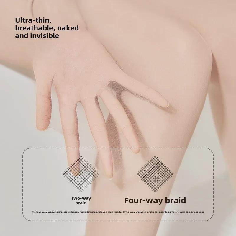 Ciorapi subțiri, negri, anti-agățați, pentru femei - Chiloți durabili de vară 0D, picioare goale, șosete ananas anti-alunecare