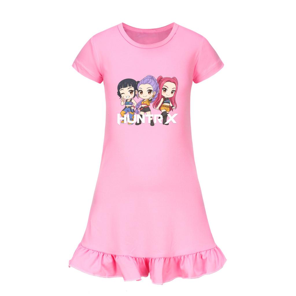 5015 Kids Girls Mira Zoey Rumi Printed Ruffle Short Sleeves Casual Dress