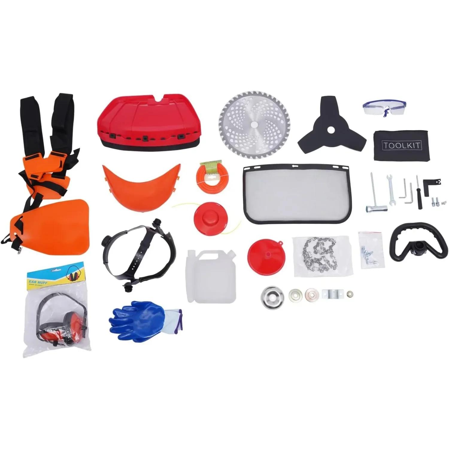 

CNCEST 51.7CC 2-Stroke Extendable Chainsaw Tree Trimmer, 4-in-1 Multi-Functional Trimming Tool, Brush Cutter and Long Pole Saws красный