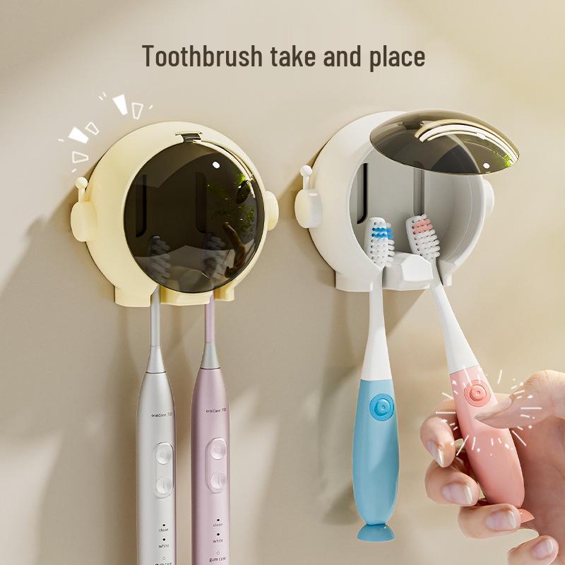 Wall-Mounted Punch-Free Kids & Couples Cartoon Toothbrush Holder