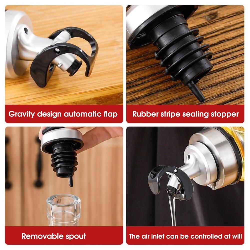 5/2/1Pcs Oil Bottle Stopper Cap Food Grade Rubber Seal Liquor Dispenser Sprayer Wine Pourer Sauce Nozzle Lock Plug Kitchen Tool 7