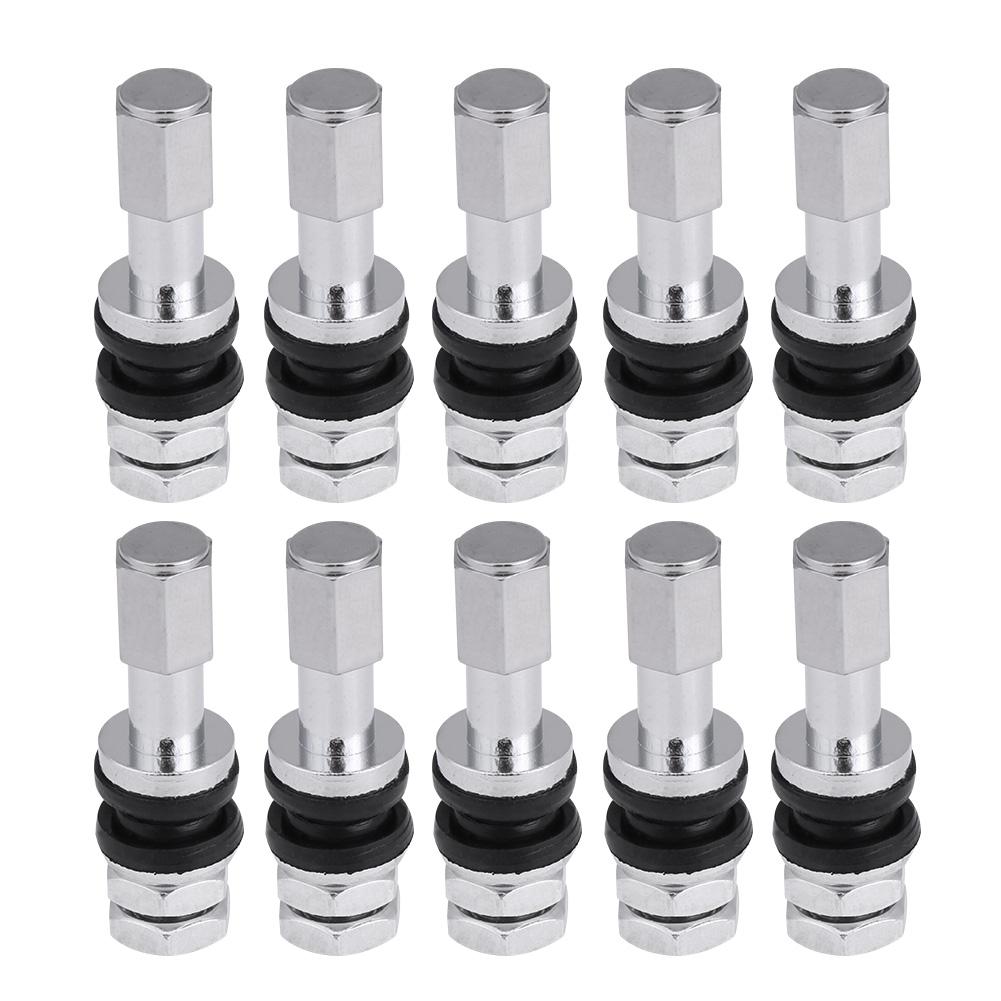 

10pcs TR43E Tyre Valve Stems Tubeless Tire Valves Metal Replacement Stems with Thrd End for Motorcycles Cars Trucks