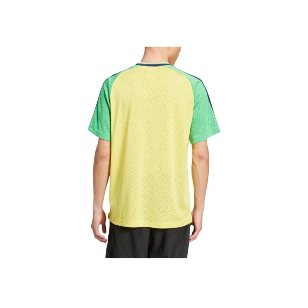 Adidas Originals Loose Fit Fashion Short Sleeve Basketball Jersey Men Tops Pure-Sulfur JD0813