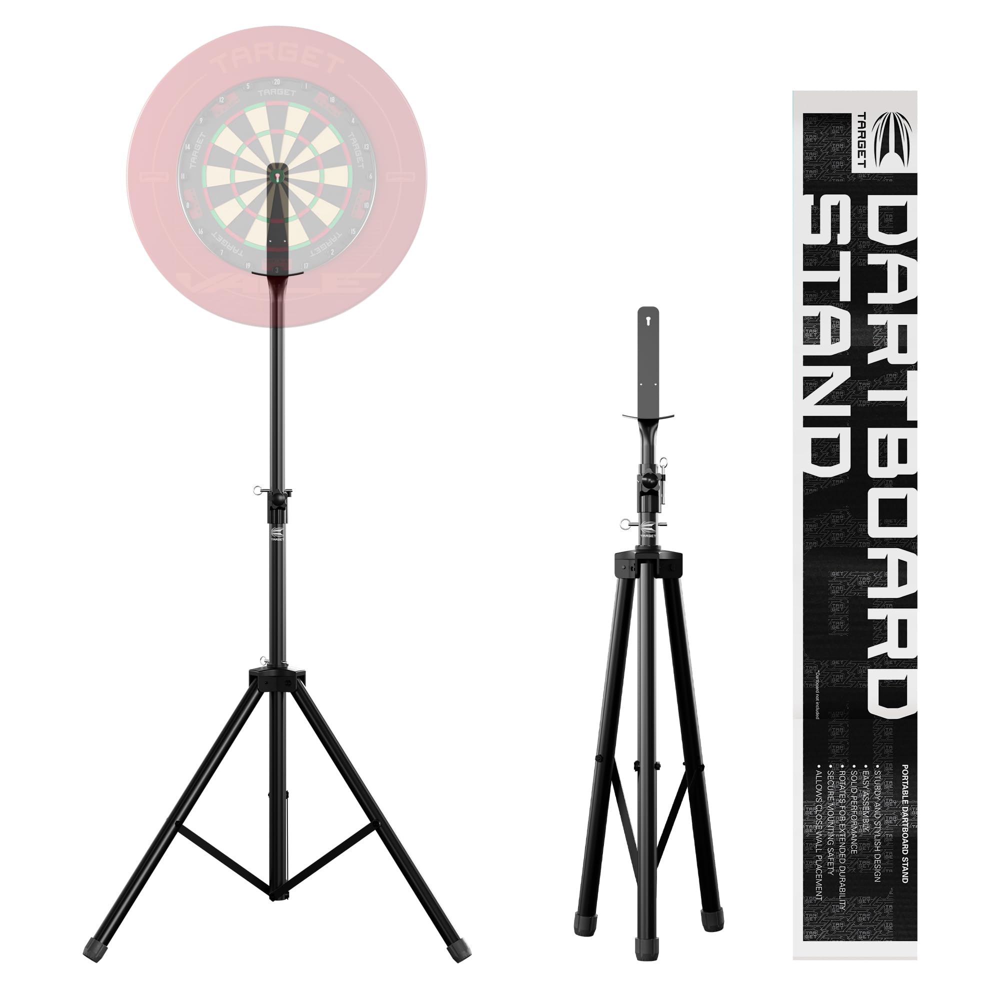 

TARGET Darts DARTBOARD STAND Freestanding System with Board Mount Indoor Outdoor Foldable Travel Stand Dart Stand for Hardboards - &