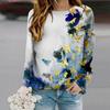 Tops For Women Golden Butterfly Print Round Neck Long Sleeve T-shirt Fall Casual Slim Pullover Women's Long Sleeve Top